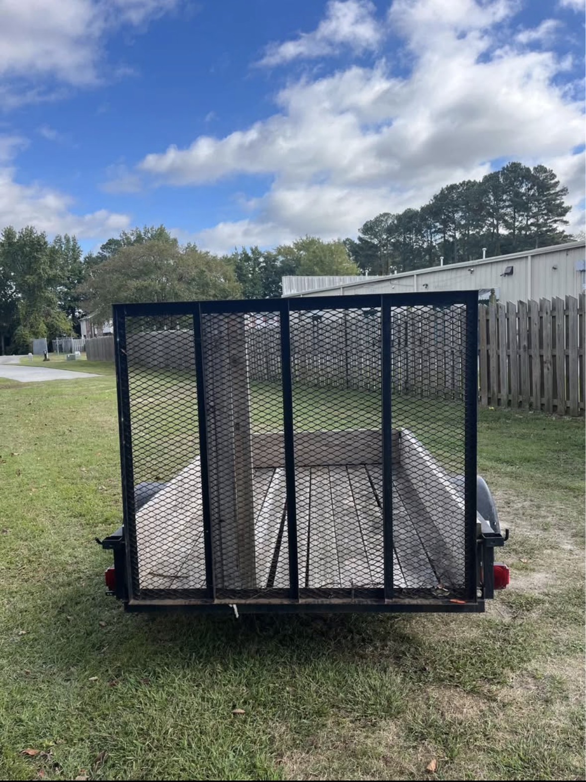 5x8 utility trailer rear gate view